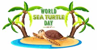 Free vector celebrating world sea turtle day