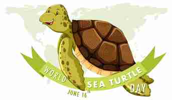 Free vector celebrating world sea turtle day