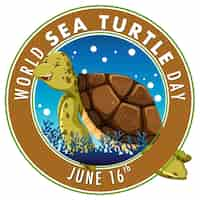 Free vector celebrating world sea turtle day