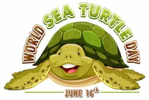 Free vector celebrating world sea turtle day