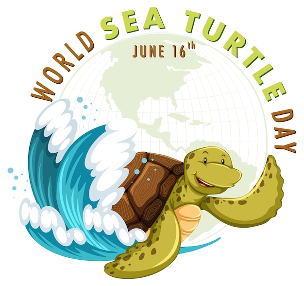 Free vector celebrating world sea turtle day