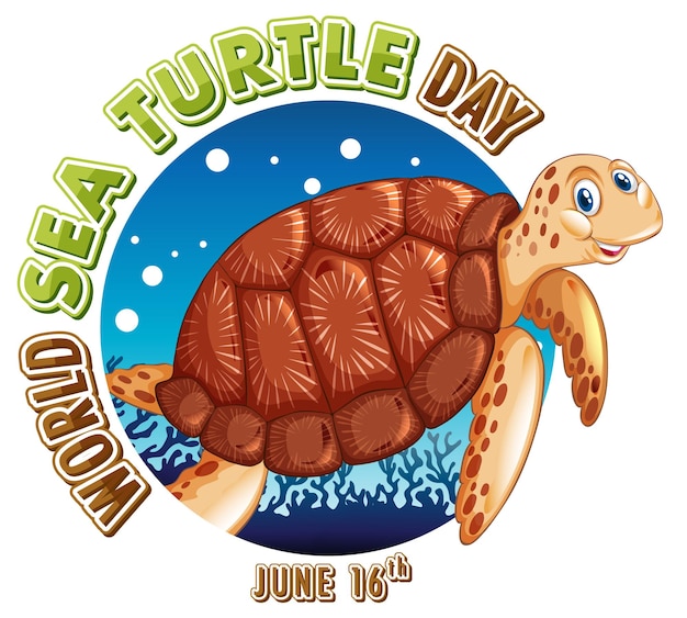 Free vector celebrating world sea turtle day