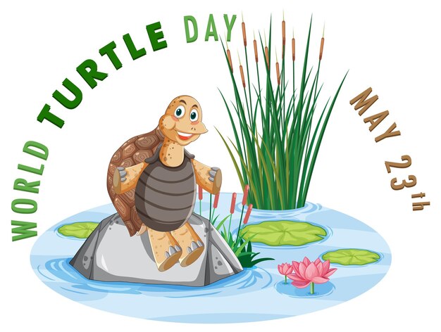 Free vector celebrating world turtle day illustration