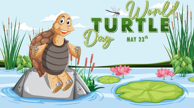 Free vector celebrating world turtle day illustration