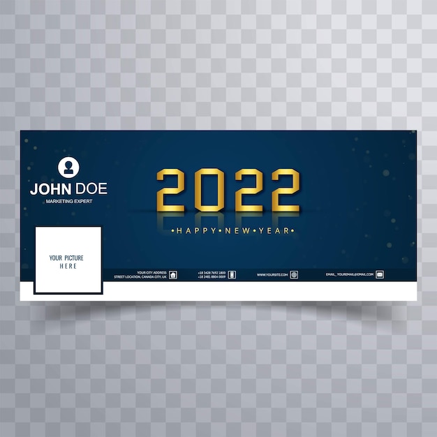 Free vector celebration 2022 new year cover banner template