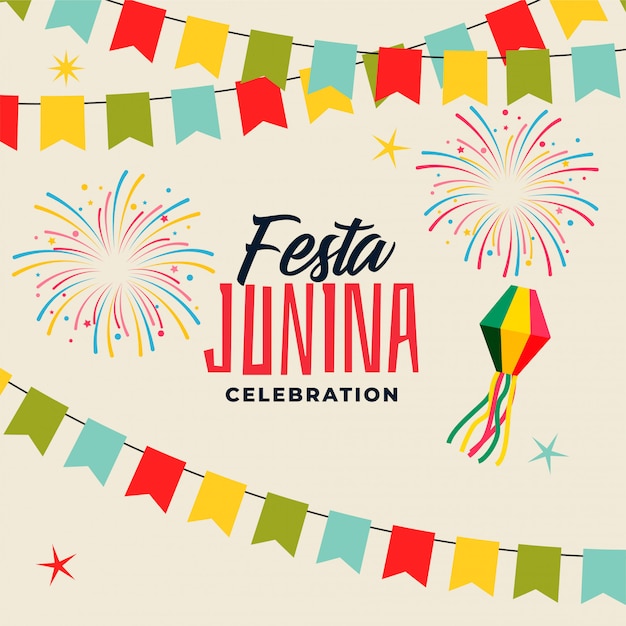 Celebration background for festa junina festival Free Vector
