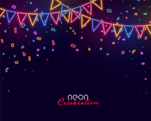 Celebration background in neon style