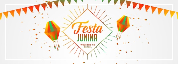 Celebration banner for festa junina festival of brazil
