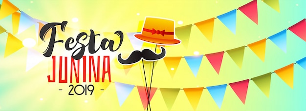 Free vector celebration banner for festa junina