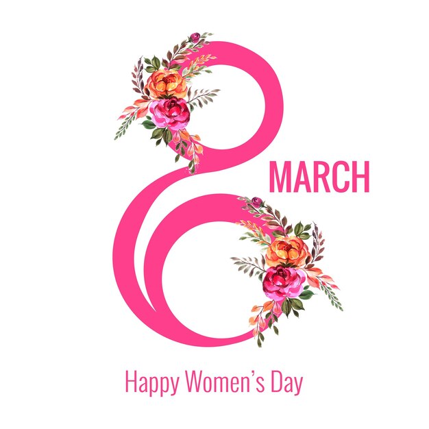 3월 8일 행복한 여성의 날 배경 축하 카드