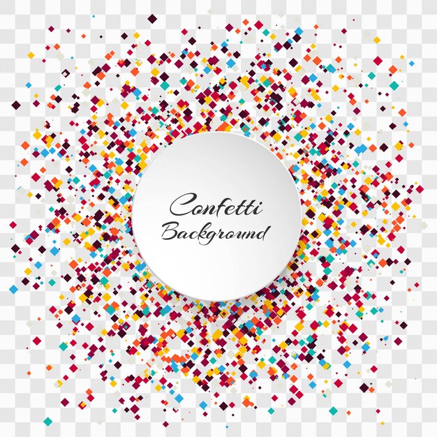 Celebration colorful confetti transparent background vector