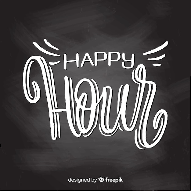 Celebrazione dell'happy hour con scritte