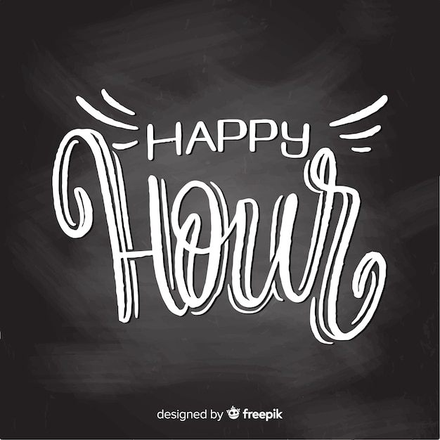 Celebration of happy hour with lettering