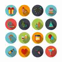 Free vector celebration icons set