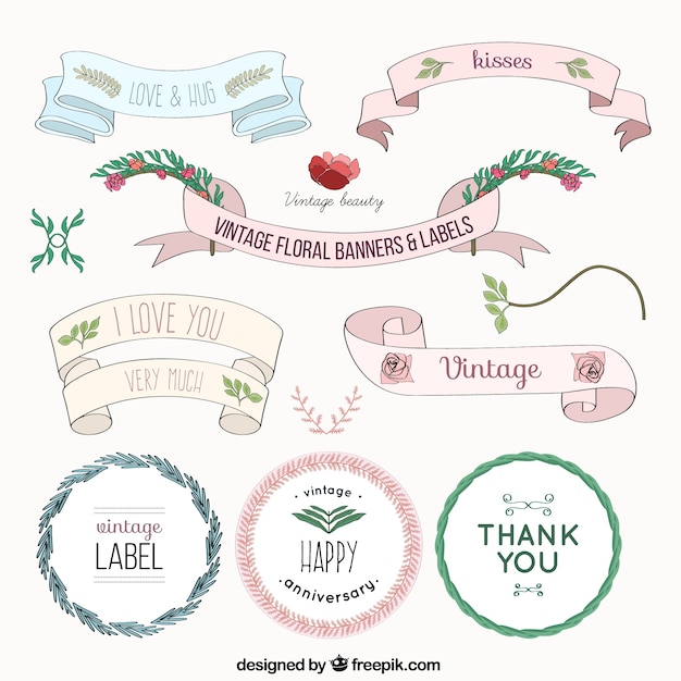 Celebration Labels and Banners – Free Vector Download