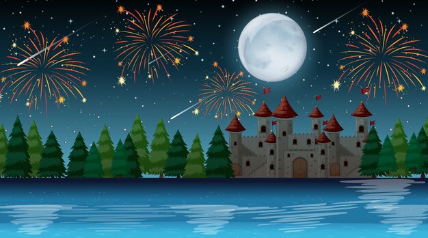 Celebration night over the castle