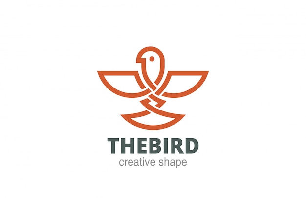 Celtic Abstract Bird Logo linear style  icon.