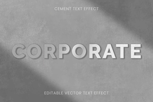 Cement texture text effect vector editable template