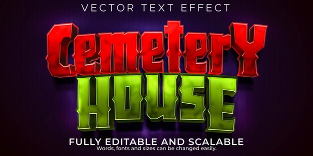 Cemetery house editable text effect blood and zombie text style