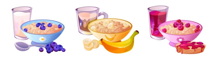 Бесплатный Вектор зерновые завтраки, выделенные на белом фоне