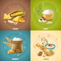 Free vector cereals illustration set