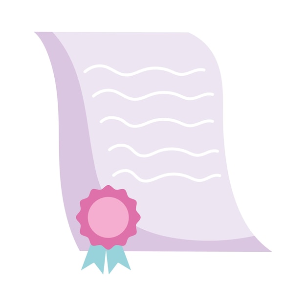 Free vector certificate of achievement success icon isolated