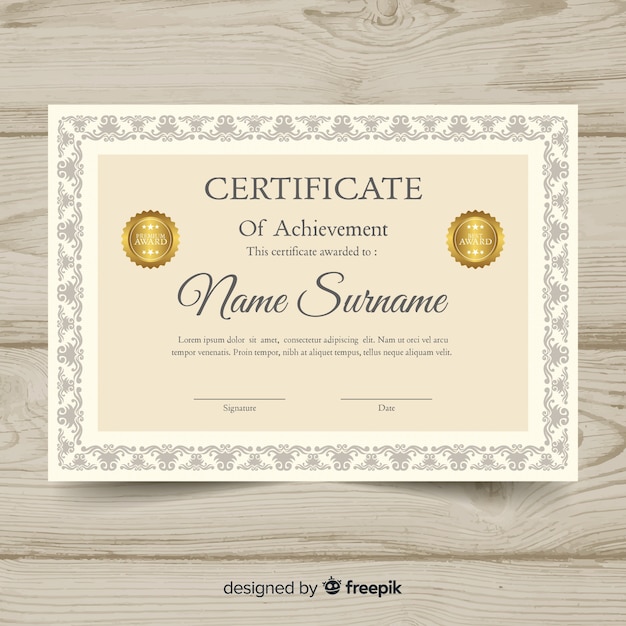 Certificate of achievement template