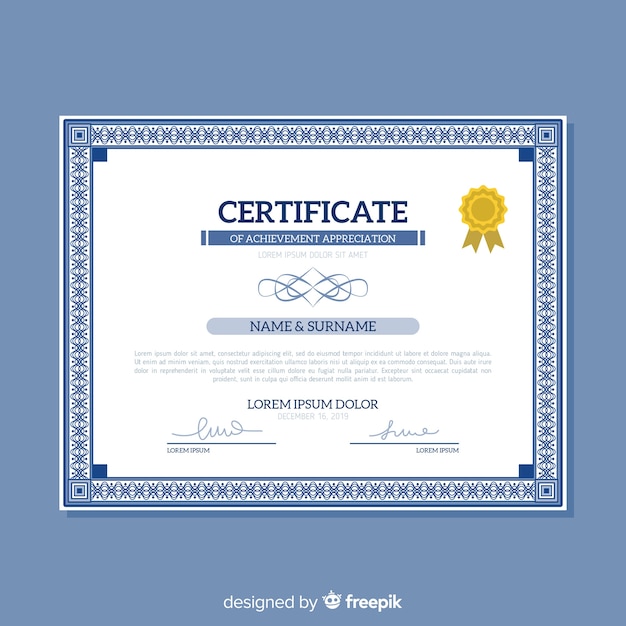 Certificate of achievement template