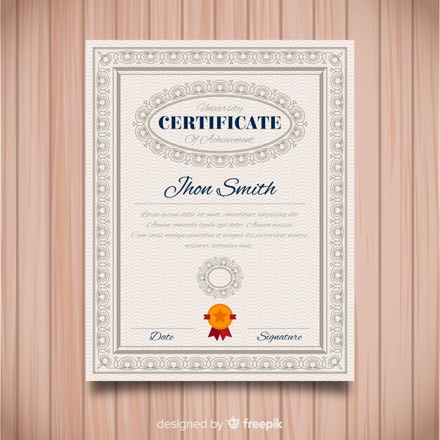Certificate of achievement template