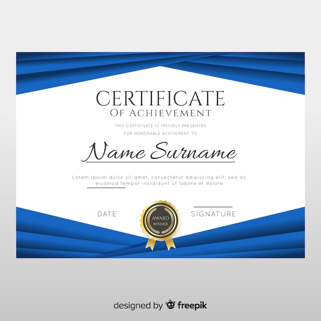 Certificate of achievement template