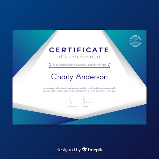 Free vector certificate of achievement