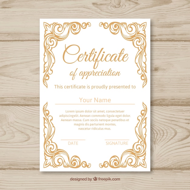 Free vector certificate of appreciation design