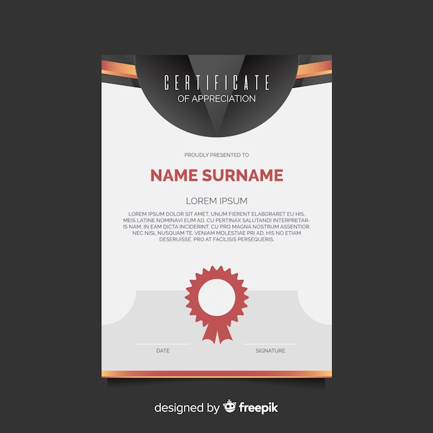 Free vector certificate of appreciation template