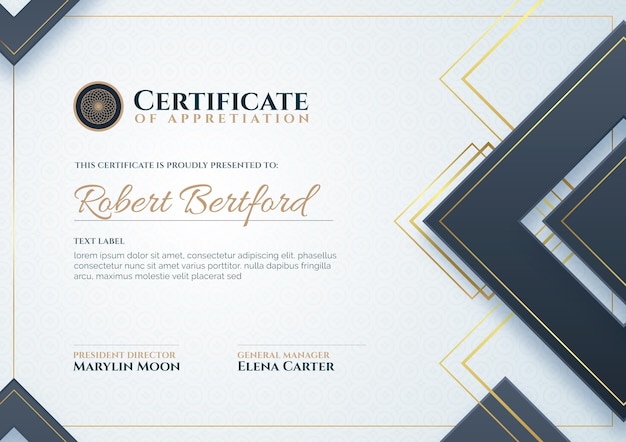 Free vector certificate of appreciation template