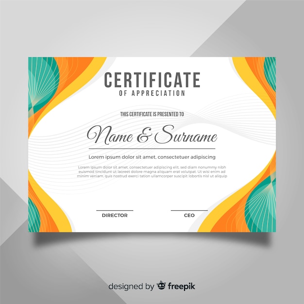 Free vector certificate of appreciation