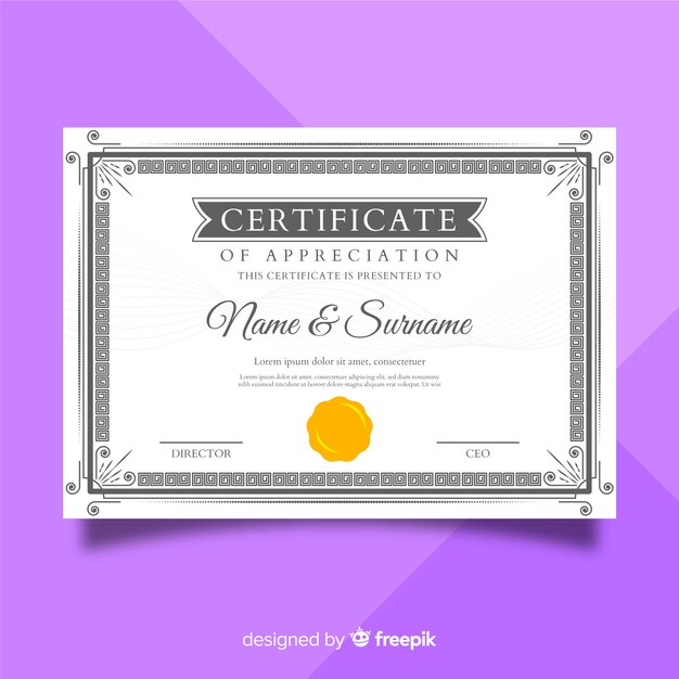 Certificate of appreciation