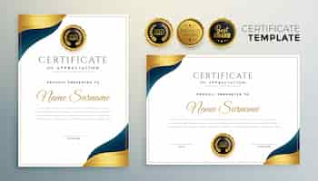 Free vector certificate award template for multipurpose use design