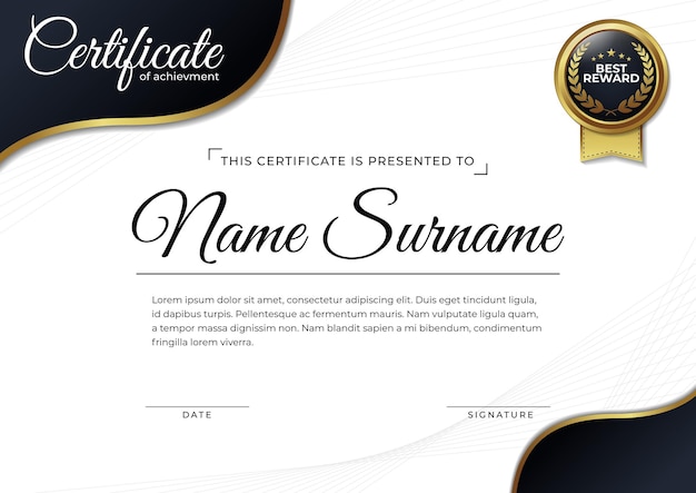 Certificate Design Template for Achievement