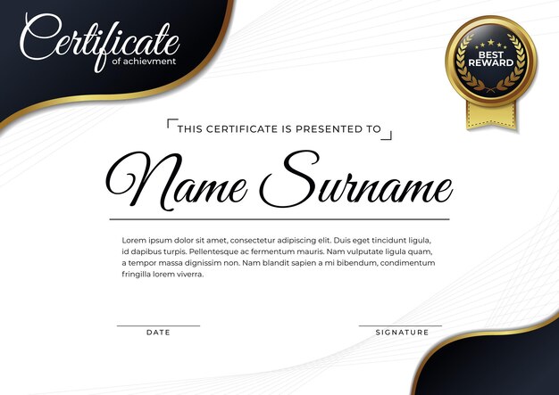Certificate Design Template for Achievement
