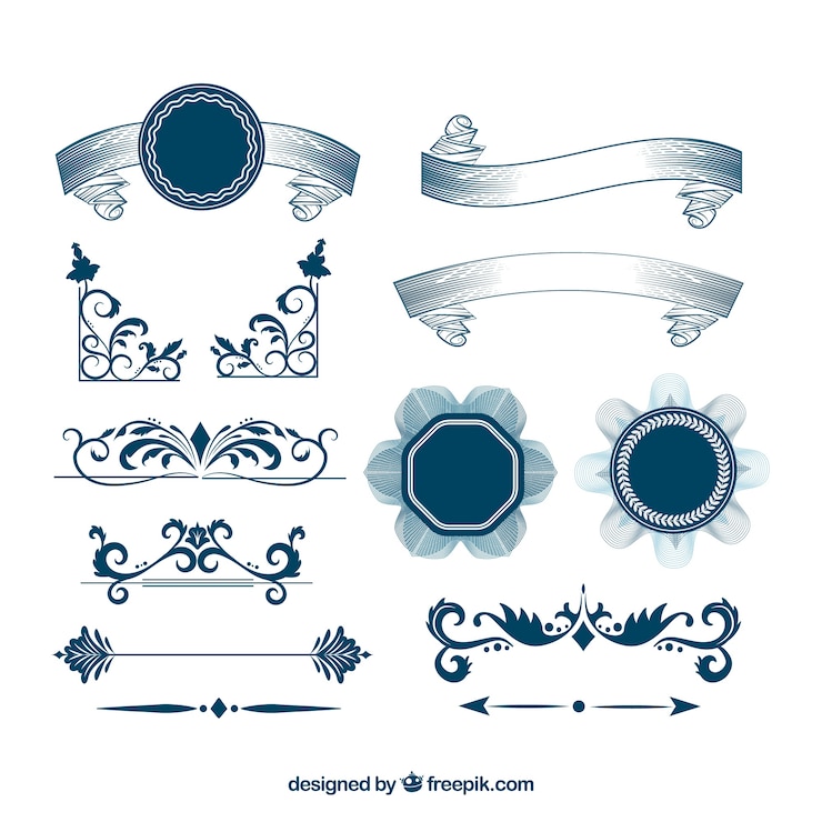Free Vector certificate element collection