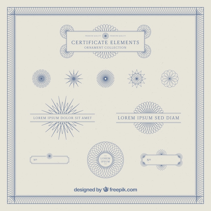 Free Vector certificate element collection