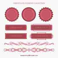 Free vector certificate elements collection in flat style