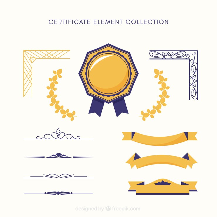 Free Vector certificate elements collection in flat style