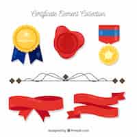 Free vector certificate elements collection in flat style