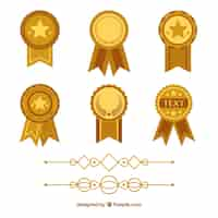 Free vector certificate elements collection in flat style