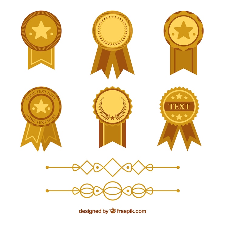 Free Vector certificate elements collection in flat style