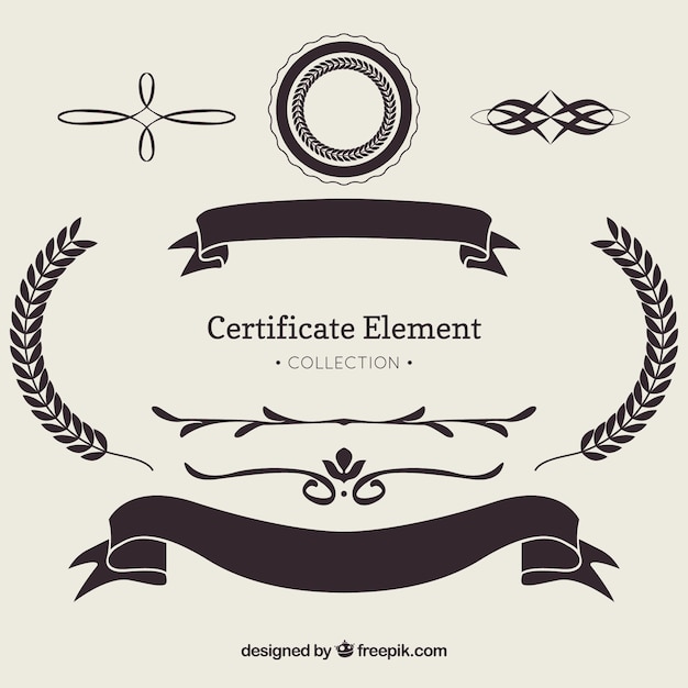 Free vector certificate elements collection with ornaments