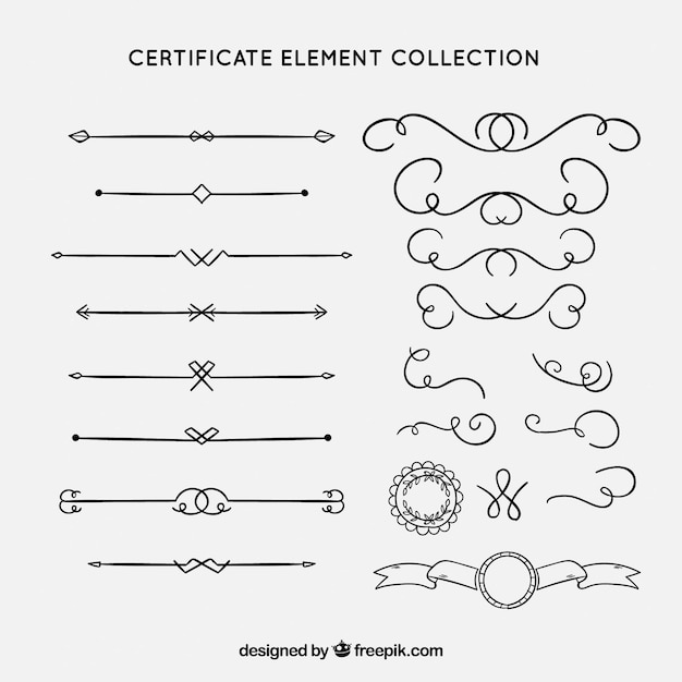 Free vector certificate elements collection with ornaments