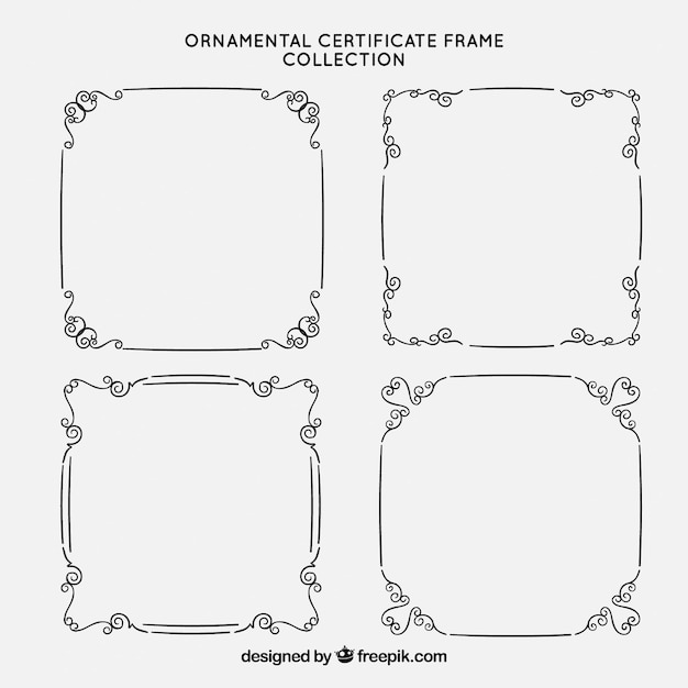 Free vector certificate frames collection with ornaments