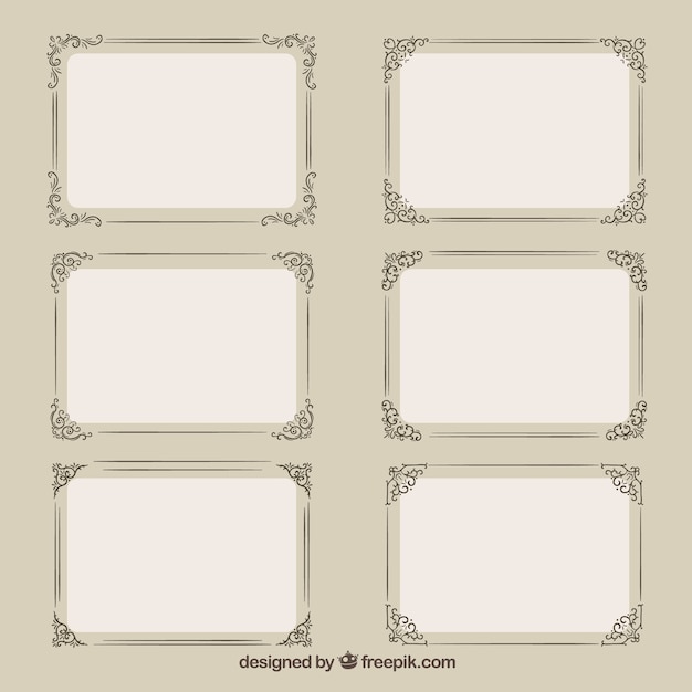 Free vector certificate frames collection with ornaments